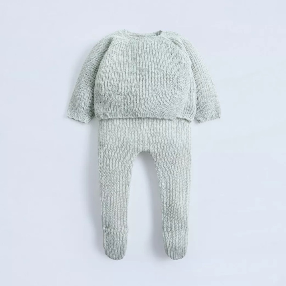 Zara Baby Alpaca Wool Blend Sweater and Footed Leggings